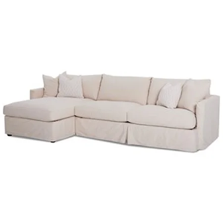2 Pc Sectional Sofa with Slipcover and LAF Chaise